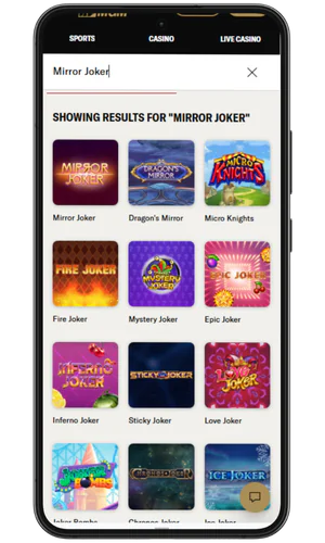 Enter the desired game in the search Mirror Joker